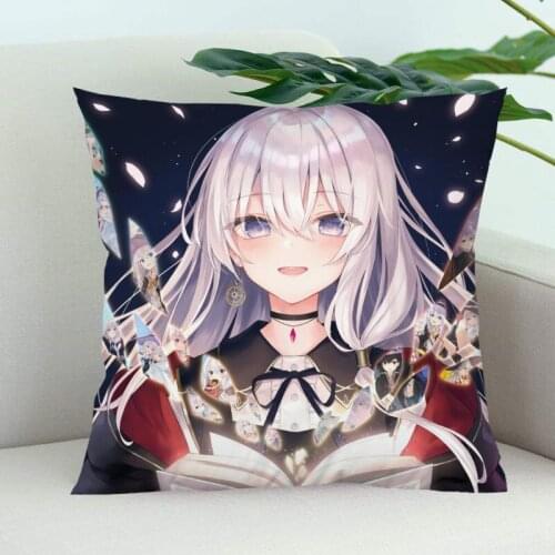 New Arrival elaina majo no tabitabi Pillow Cover Bedroom Home Office Decorative Pillowcase Square Zipper Pillow Cases Satin Soft