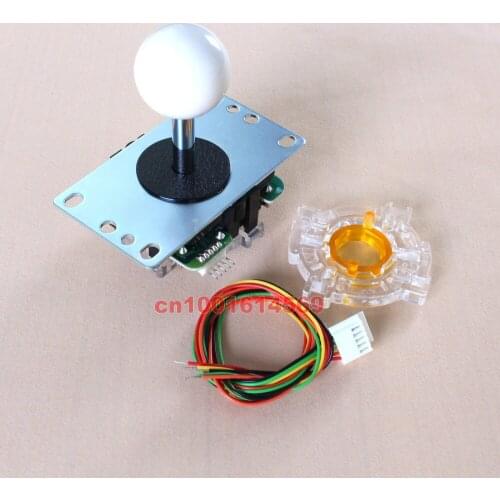 NEW GENUINE SANWA JLF-TP-8YT ARCADE JOYSTICK WITH WHITE BALL TOP HANDEL FREE SHIPPING WITH SANWA GT-Y GATE