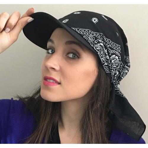 New Womens Head Scarf Visor Hat with Wide Brim Sunhat Summer Beach Sun Hats UV Protection Female Printed Cap Cotton Print Turban