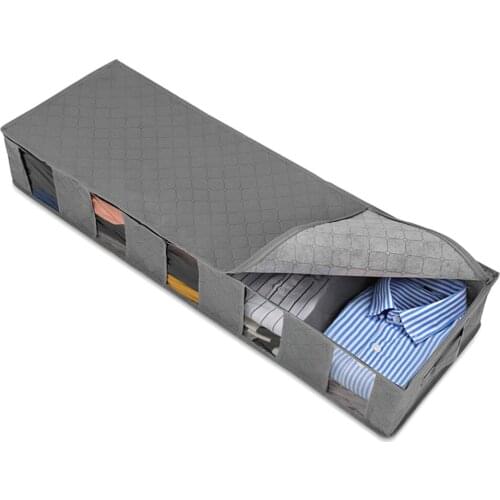 Clothes Organizer Box Non-Woven With Square Viewing Window Foldable Non-Woven Large Capacity Shirt T-shirt Container