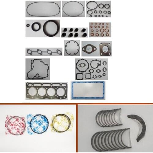 Complete Overhaul engine full gasket set kit crankshaft connecting rod bearing piston ring for Kubota engine: V1205 4D72