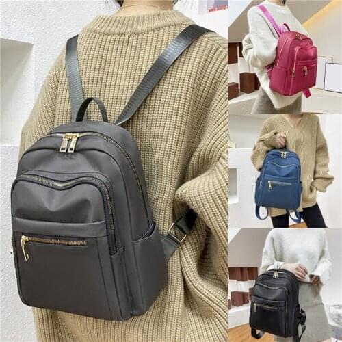 Casual Backpack Women Travel Bag 2021 Fashion High Capacity Solid Color Womens Backpack Student Zipper School Bag