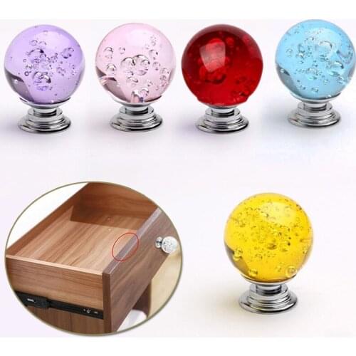 30mm Crystal Bubble Ball Furniture Knob Kitchen Cupboard Door Pulls Drawer Knobs Cabinet Handles Wardrobe Door Handles Hardware