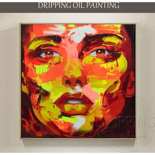Artist Hand-painted Abstract Style Modern Figure Lady Oil Painting on Canvas Beautiful Colors Abstract Woman Face Oil Painting