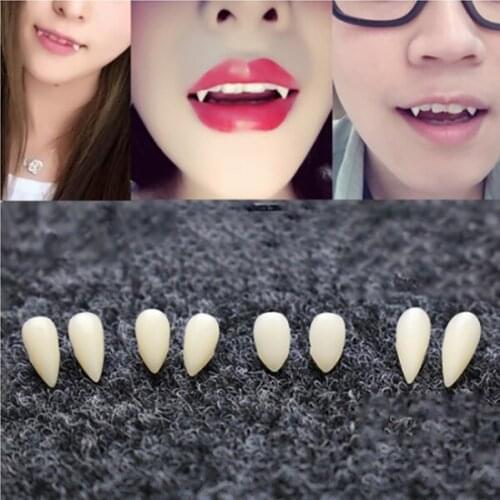 DIY Environmentally Friendly Resin Halloween Decoration Costume Props Party 1 Pair 4 Size Dentures Props Vampire Teeth Fangs