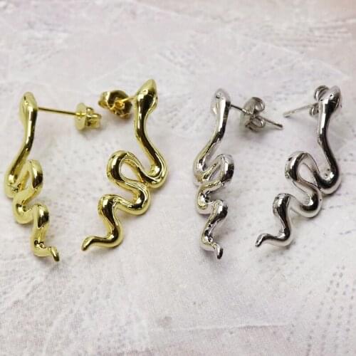 10 pairs Snake shape stud earrings fashion jewelry accessories for women mix colors 51120