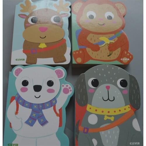 4 Books Parent Child Kids Baby Russian Story Original Book Early Education Enlightenment Lovely Cute Picture Cardboard Book