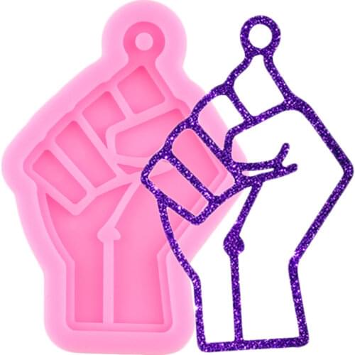 Super Glossy Fist Keychain Silicone Molds Pendant Clay Resin Mould Necklace jewelry Epoxy Crafting Moulds