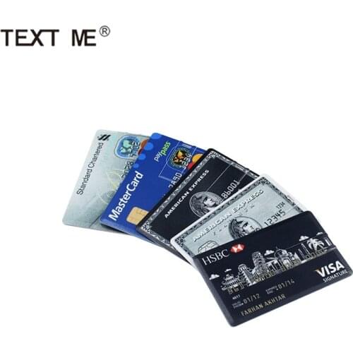 TEXT ME creative Bank card usb 2.0 64GB USB flash drive pen drive 4GB 8GB 16GB 32GB memory Stick