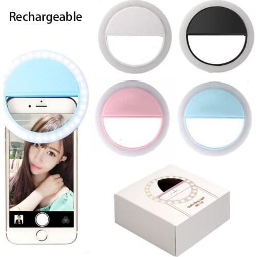 USB charge LED Selfie Ring Light for Iphone Supplementary Lighting Selfie Enhancing Fill Light For Phone