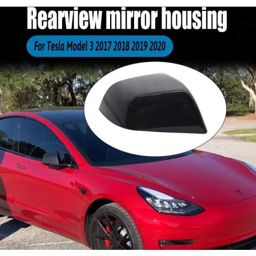 High Quality Side Replacement Rearview Mirror Cover Caps for Tesla Model 3 Model3 Tesla M3 2017-21 Carbon Fiber Pattern