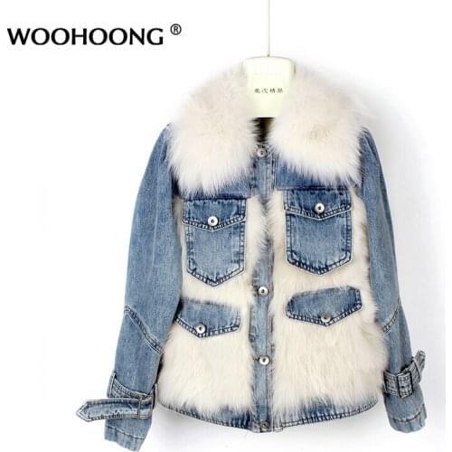 WOOHOONG Womens Denim Jackets