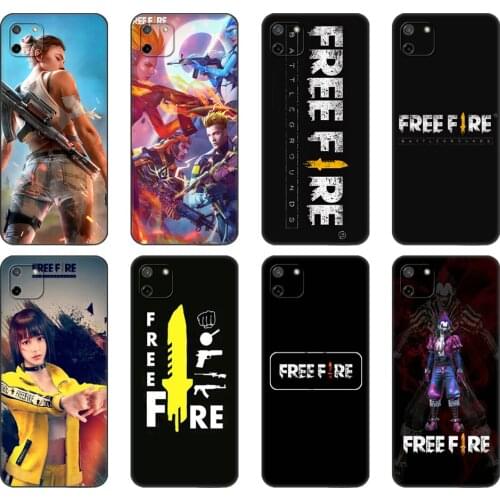 Black tpu Case For OPPO Realme C11 C20 C21 Case Back Cover Bumper free fire game