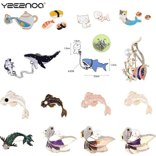 Fish Badges Astronaut Dolphin Shark Whale Origami Crane Enamel Pins Brooches Pins Accessories Fashion Style Wedding Party Girls