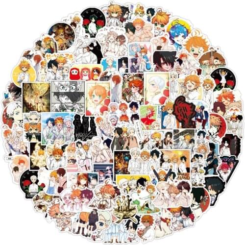 10/30/50/100PCS Anime The Promised Neverland Graffiti Waterproof Stickers Car Travel Luggage Guitar Fridge Cool Sticker for Kids