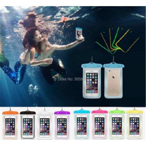 200pcs Universal Glow in dark Waterproof Coque Case For iPhone 11 For Samsung s6 Case Cover Swim Waterproof Phone Pouch