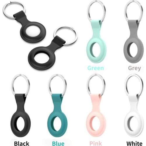 2021 For Apple Airtags Liquid Silicone Protector Cover With Keychain For AirTags Shockproof Anti-Scratch Protective Case Shell