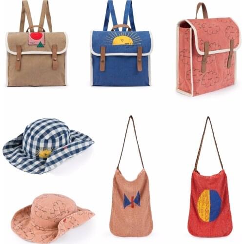 2019 Kids Soft Cotton Sun Cap bag Outdoor Breathable Hats Backpack Baby girls boys beach Sun Hat suit for 1-7Y