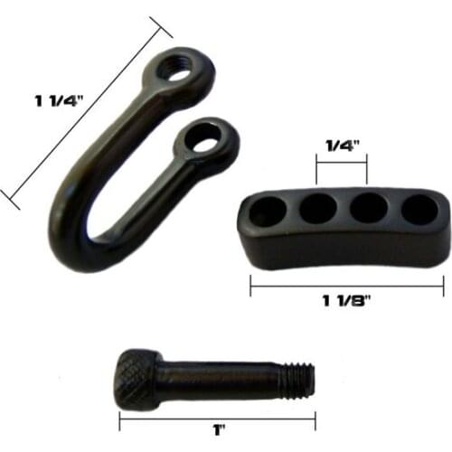 25Packs/lot New Round Pin Black U Shape Adjustable SHACKLE Buckle for SURVIVAL EMERANCY 550 Paracord Bracelet