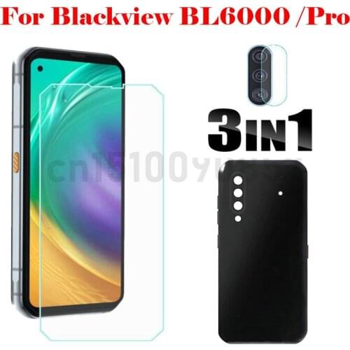 3-in-1 Screen Protector+Phone Case For Blackview BL6000 Pro Glass Anti-Shock Case Cover on For Blackview BL6000 Tempered Glass