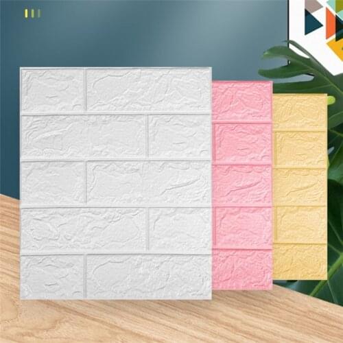 10pcs 3D Wall Sticker Imitation Brick Bedroom Decoration Waterproof Foam Panel Wallpaper For Living Room Kitchen TV Backdrop