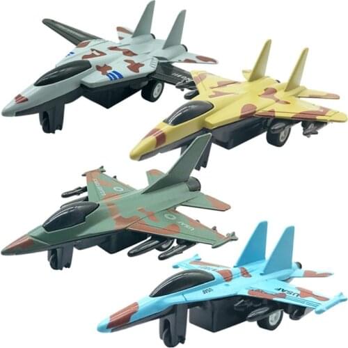 4pcs/ set Kids Glider Fighter Aircrafts Toy Mini Alloy Pull Back Camouflage Airplane Plane Model Toy Children Outdoor Toys Games