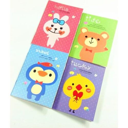 40pcs/lot Cute Animal design Mini notebook lovely students' diy pocket travel plan book diary wholesale