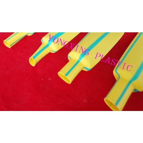 5M/lot 5mm high quality yellow-green heat shrink tubing shrink ration 2:1 for wire cable