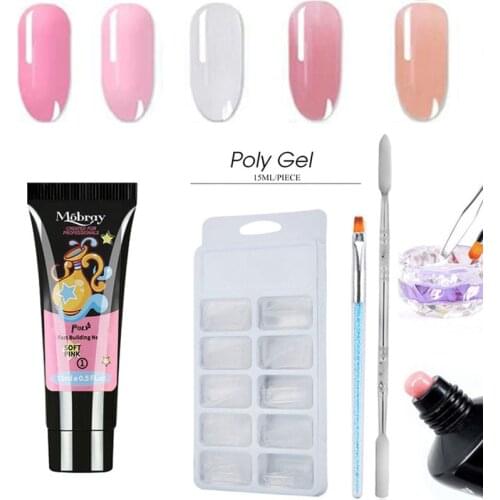 5PCS/kit Nail Kit Extension Nail Set UV Gel Nail Polish Extension Fast Building Finger Brush Set Nails Design