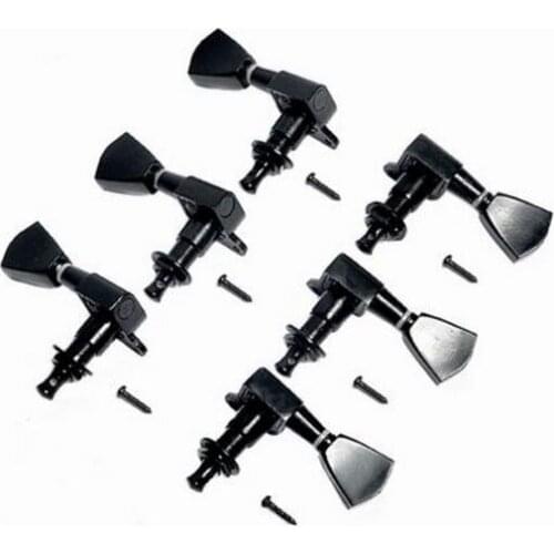 6pcs 3L3R Guitar Tuning Pegs Machine Head Tuners Black for replacement