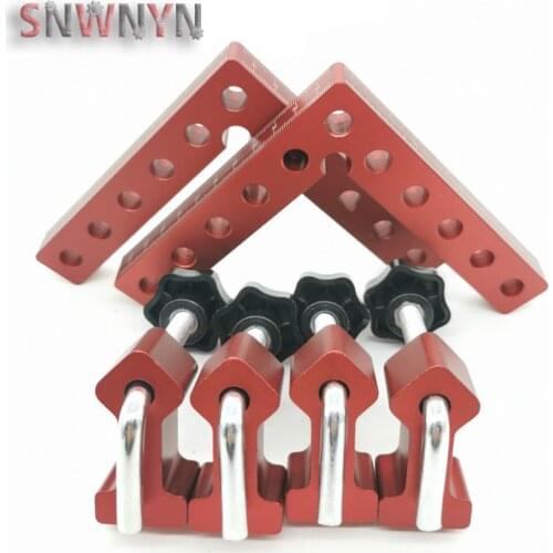 6pcs/set 120mm 90 Degree Right Angle Positioning Ruler Aluminum Alloy Woodworking Corner Clamp Fixing Clip Height Ruler