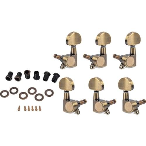 6pcs Full Closed Round Guitar String Tuner Pegs Tuning Machine Head 3 Left 3 Right guitar parts guitar accessories