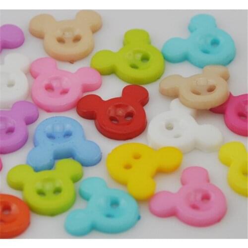 50/100Pcs Mickey head Plastic Buttons Sewing/Wed Crafts Accessories PT31