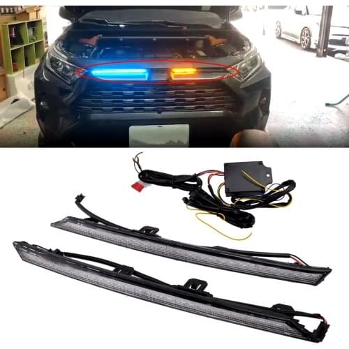 Car 1 Pair Left & Right 12V DRL 3 Colors LED Daytime Running Light Turn Signal Lamp Fit for Toyota RAV4 2019 2020