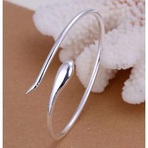 B110 free shipping sterling bangle bracelet, fashion jewelry Snake y Bangle /agwaiyda ajyajbfa silver color