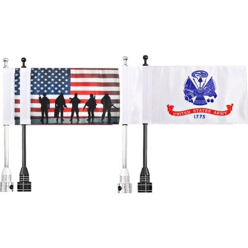 Motorcycle Side Mount Luggage Rack Vertical Multiple Styles Premium Flag For Harley Sportster XL 883 1200 48 Touring