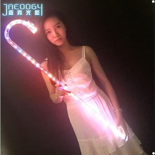 Free Shipping Jazz Dance Illuminated Cane Concert Performance Dancing LED Fluorescent Halloween Props