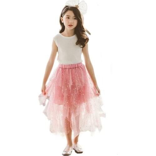 2021 Kids Skirt For Girls Irregular Flash Star Summer Skirts Baby Girl Holiday Beach Skirts Children Clothes Dancing Costume