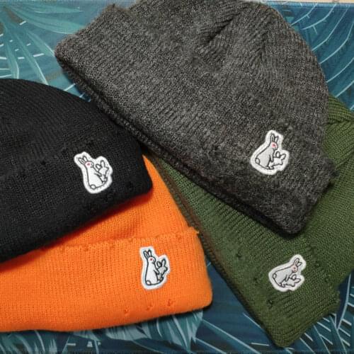 FR2 Rabbit Broken Beanies For Men Women Winter Hat Accessories Ladies Skullies Warm Knitted Beenie Hats Damage Skullcap Ice Cap