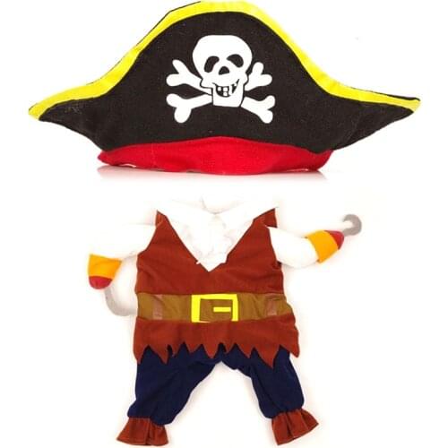 Hot Sale Corsair Cowboy Cute Costumes Pirate Things Pet Cosplay Suit For Cats Clothes Fancy Kitty Funny Dog Hat Accessories