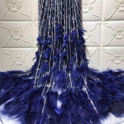 High Quality Nigerian Lace Fabric Gold Handmade Beaded Tulle Lace Fabric Organza Embroidered Sequence Cloth SL1577