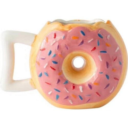 Creative 3D Donut Ceramic Coffee Cup Cute Donut Bread Biscuit Milk Mug Gift Box Free Shipping