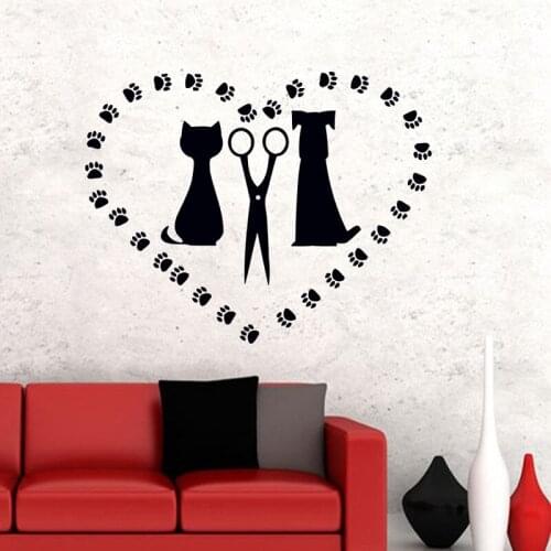 KUCADA dog footprints cat dog pet wall sticker for home decoration removable wallpaper diy pvc wall decor WP1022