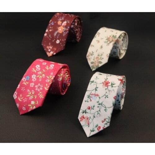 Linbaiway 6cm Female Necktie for Mens Cotton Floral Printed Neck Ties Fashion Skinny Bow Tie Shirt Mujer Vestir Custom LOGO
