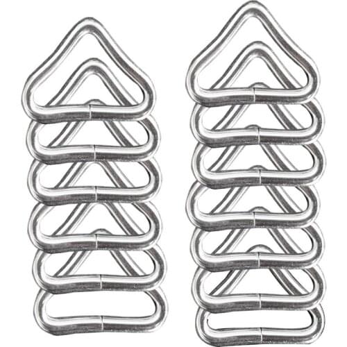 10 PCS Metal Stainless Steel Triangle Rings Trampoline Jumping Bed Mesh Cloth Iron Buckle Triangle Ring Trampoline Mat Parts