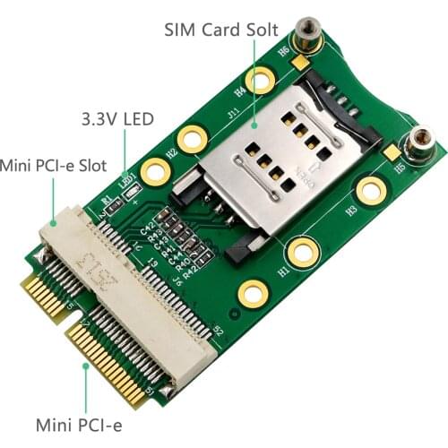 Mini PCI-E Adapter Card mPCIe with SIM Card Slot for 3G 4G Module USIM Card Slot Extension / WWAN LTE / GPS Card Desktop Laptop