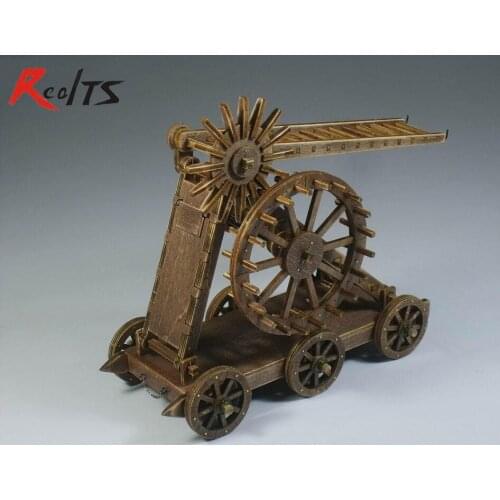 RealTS Classic wooden ancient chariots assembled of material aerial ladder truck Model 1 pcs / set