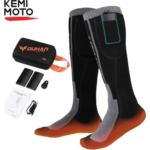 Motorcycle Heated Socks Remote Control Electric Heating Socks Rechargeable Battery Winter Thermal Socks Men Women Outdoor