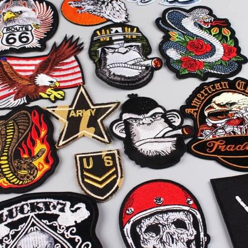 Orangutan King Patch Iron On Patches On Clothes Punk/Motorcycle Patch /Embroidered Patches For Clothing Stickers Stripe Punk
