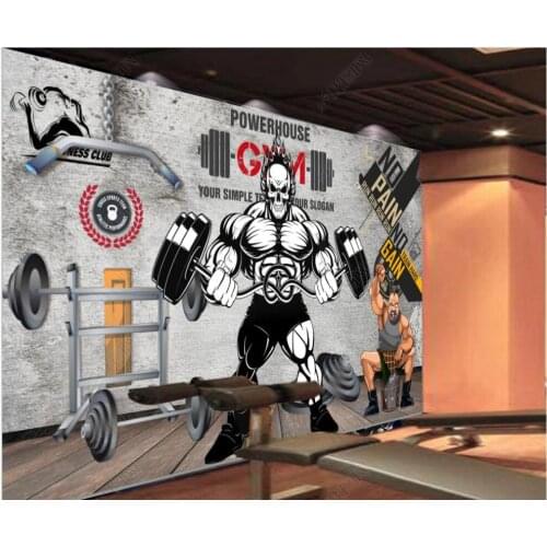 Custom mural 3d photo wallpaper Retro nostalgic strong man weightlifting gym home decor living room wallpaper for walls 3 d